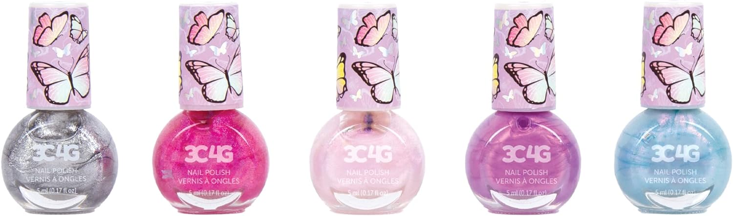 3C4G Butterfly Glitter Nail Polish Set 5-Pack 10051 - Image 6