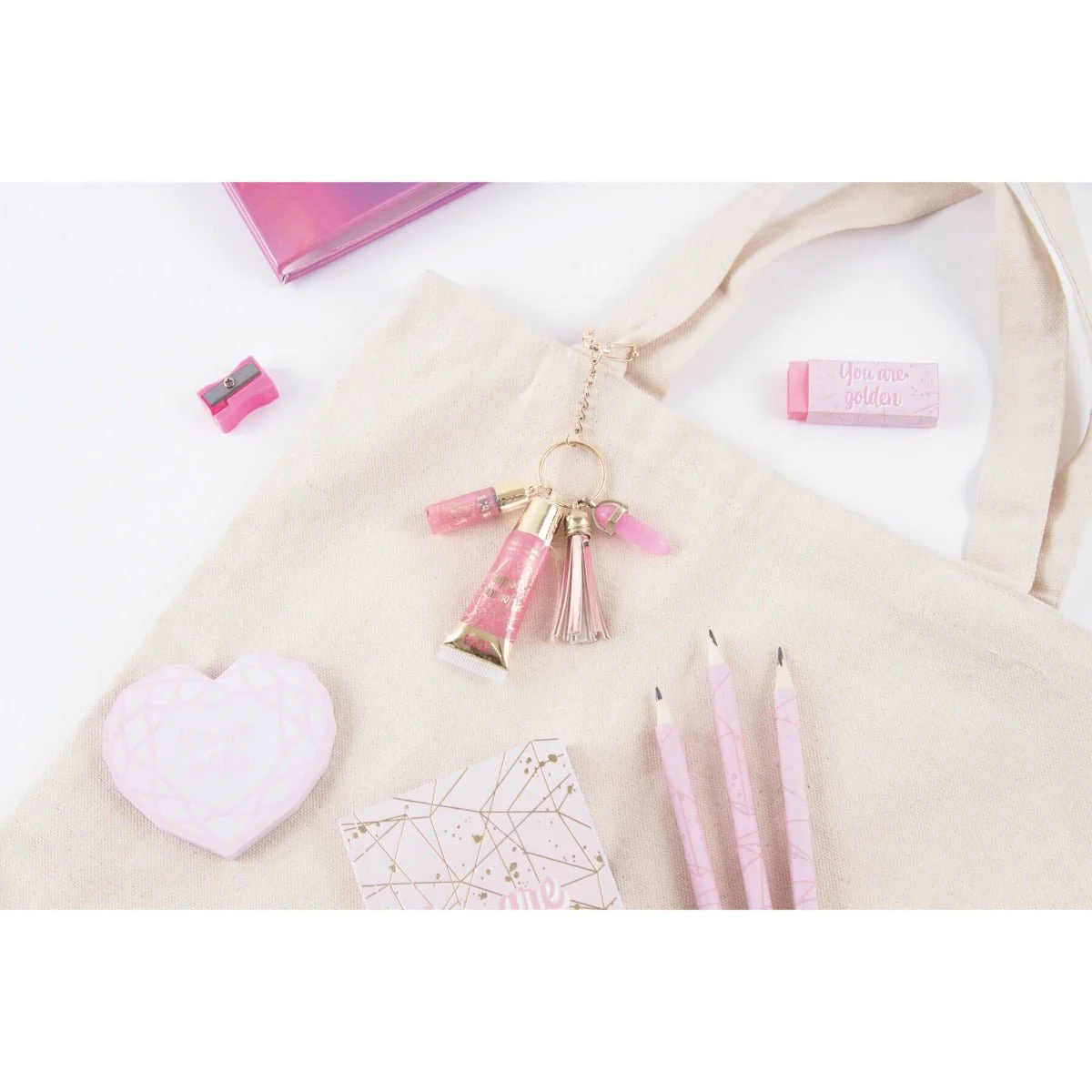 3C4G Pink & Gold Keychain Lip Gloss 10017 - Image 7