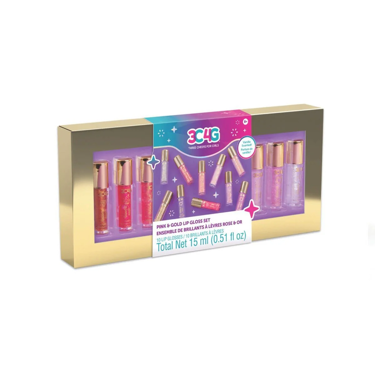 3C4G Pink & Gold Lip Gloss 10-Pack 10018