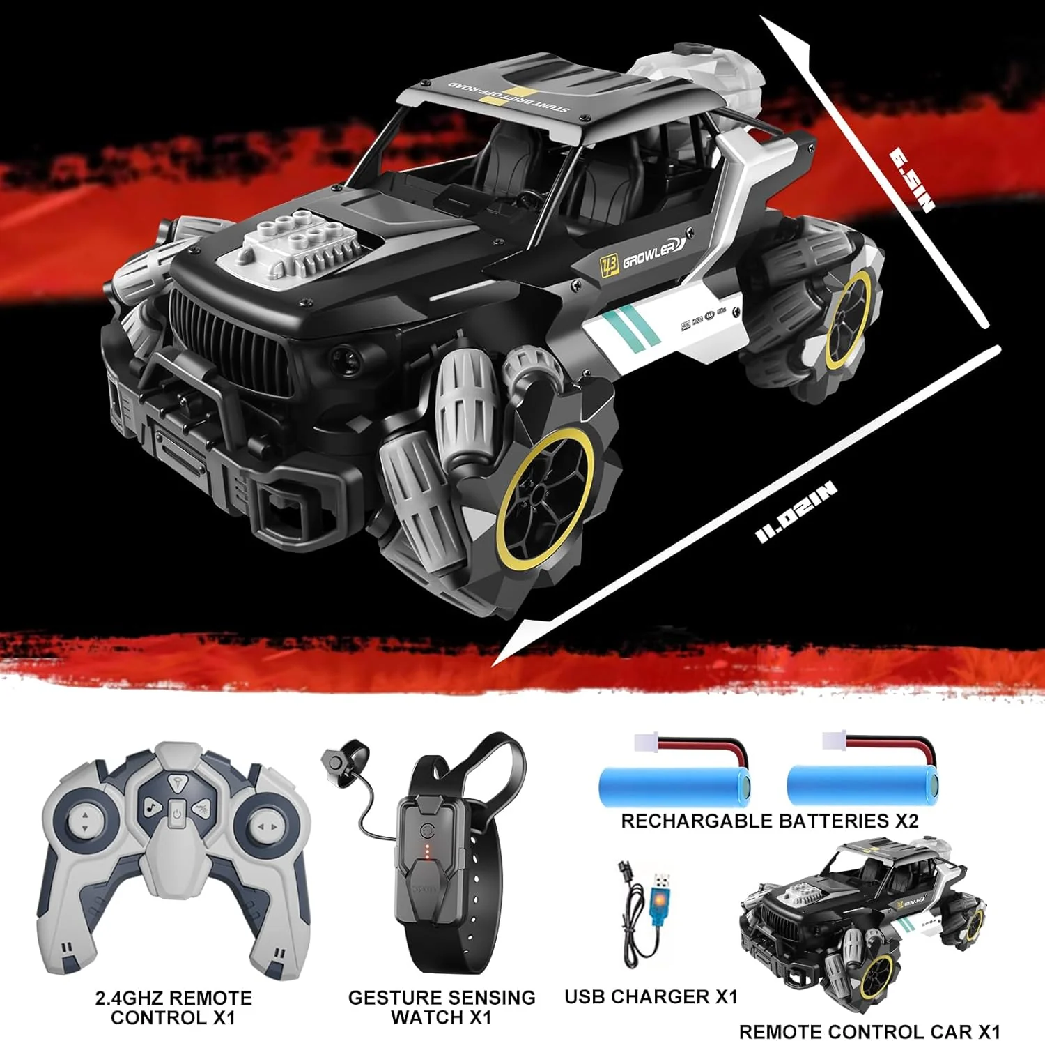 4DRC Stunt Drift Off-Road Growler Black 4D-Y3# - Image 2