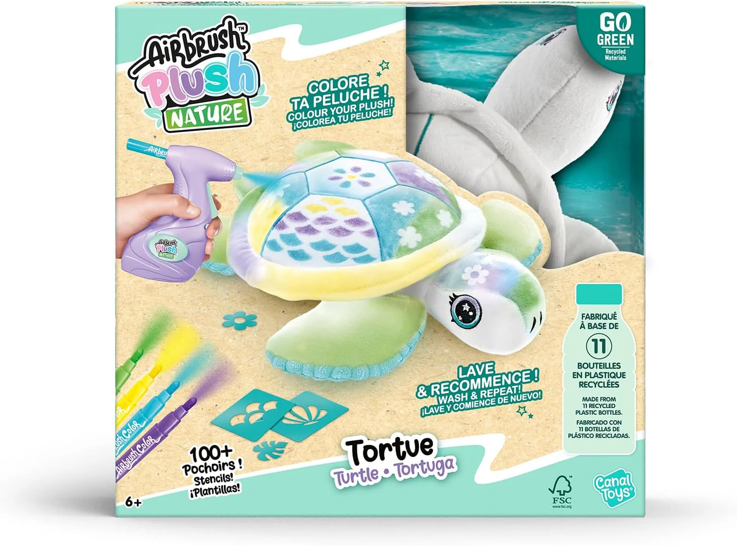 Airbrush Plush Nature - Green Turtle OFG280 - Image 3