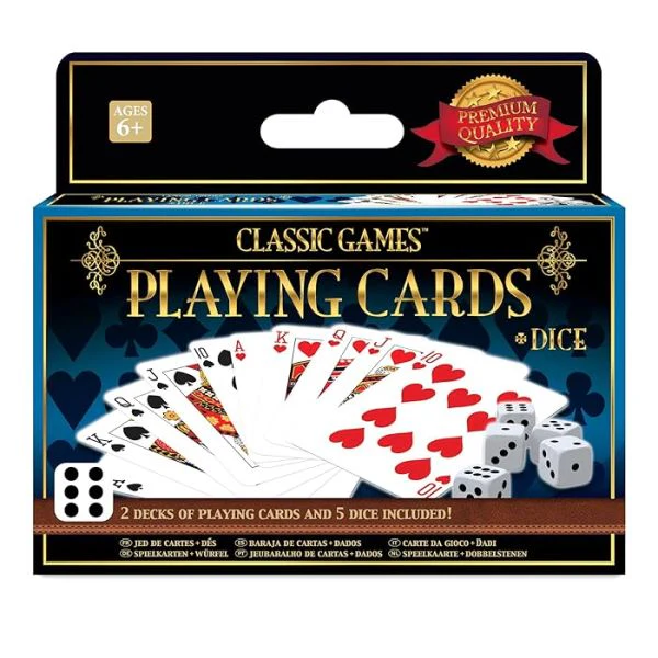Ambassador Classic Games - 2 Decks Playing Cards & 5 Dice ST041 - Image 2
