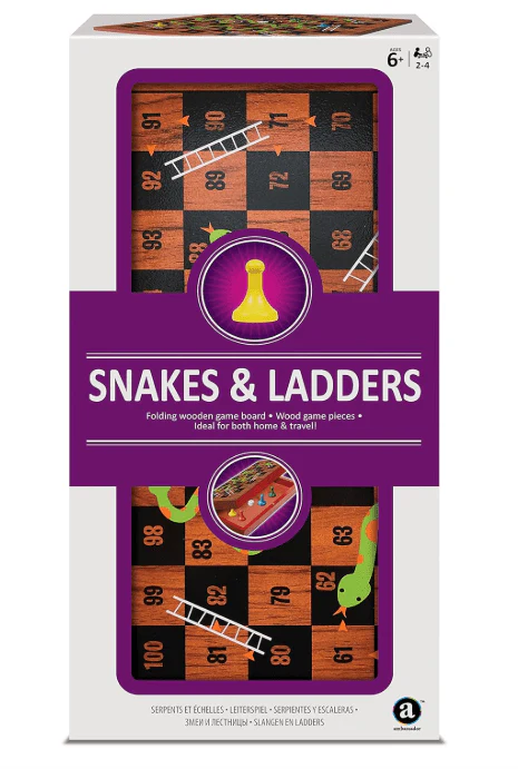 Ambassador Folding Wood Snake & Ladders Set TG1903