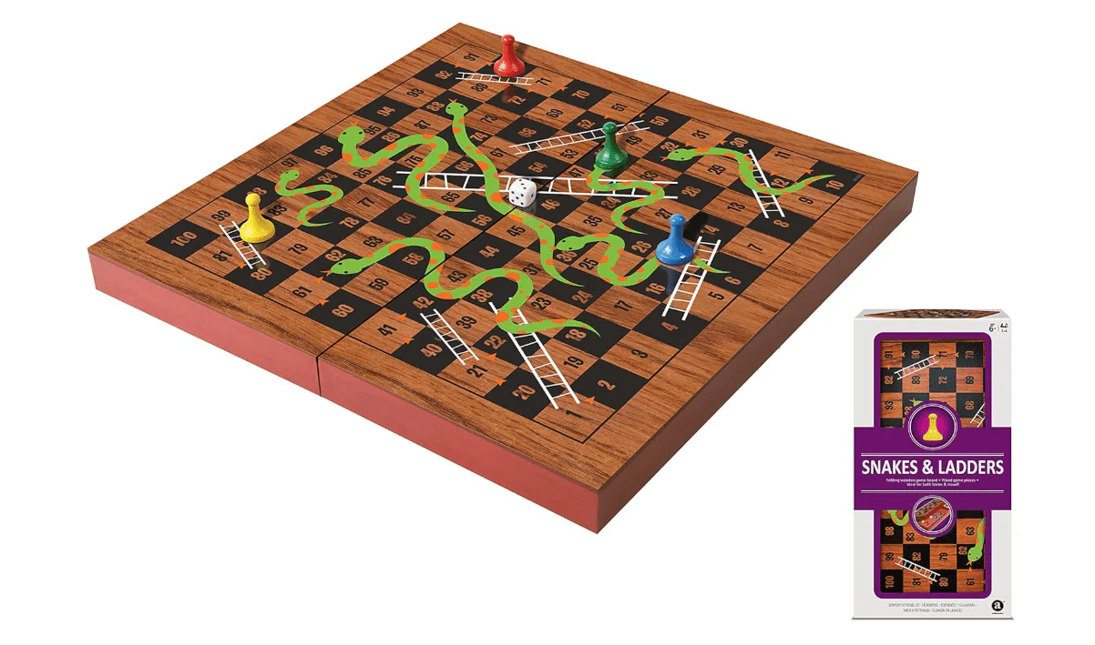 Ambassador Folding Wood Snake & Ladders Set TG1903 - Image 2