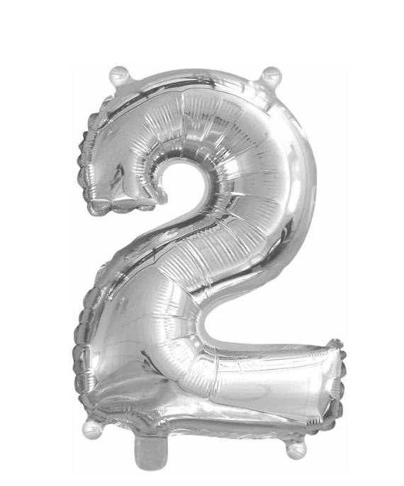 Anagram Supershape Balloons Silver - Number 2 33inch 27982