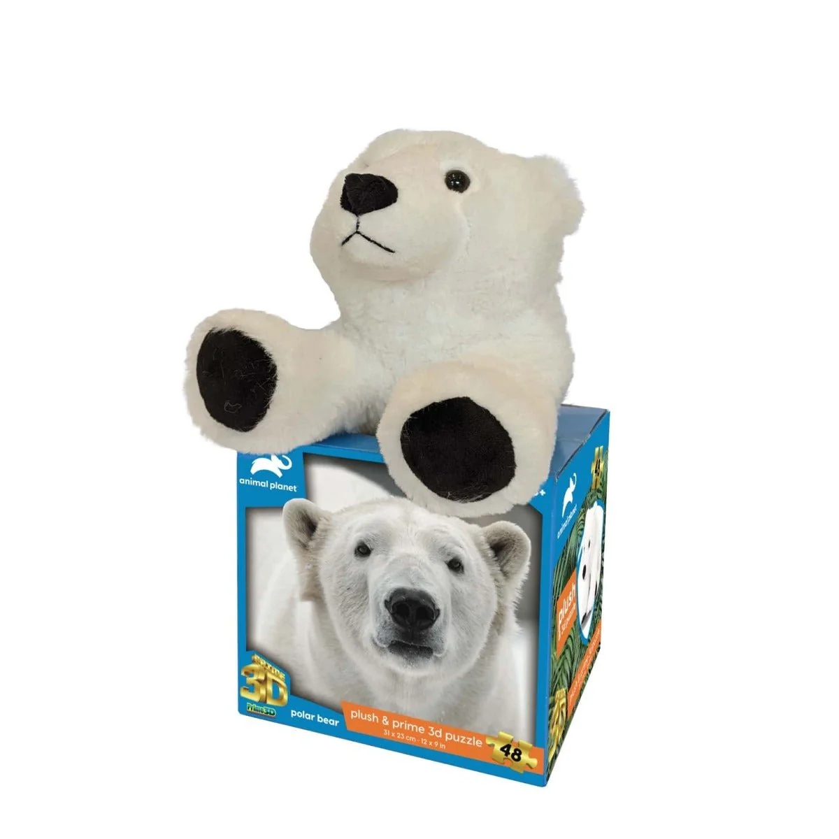 Animal Planet Polar Bear Plush & Prime 3D Puzzle 48 Pieces 15808