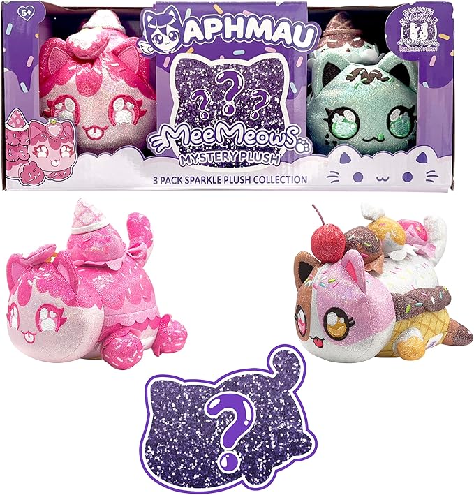 Aphmau MeeMeow Plush 3-Pack Sparkle Ice Cream 6-Inch BON-60203IC - Image 4