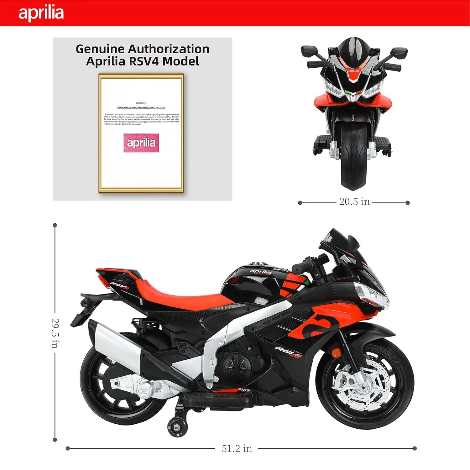 Aprilia RSV4 Ride On Toy 24V Black LB-3088EL - Image 4