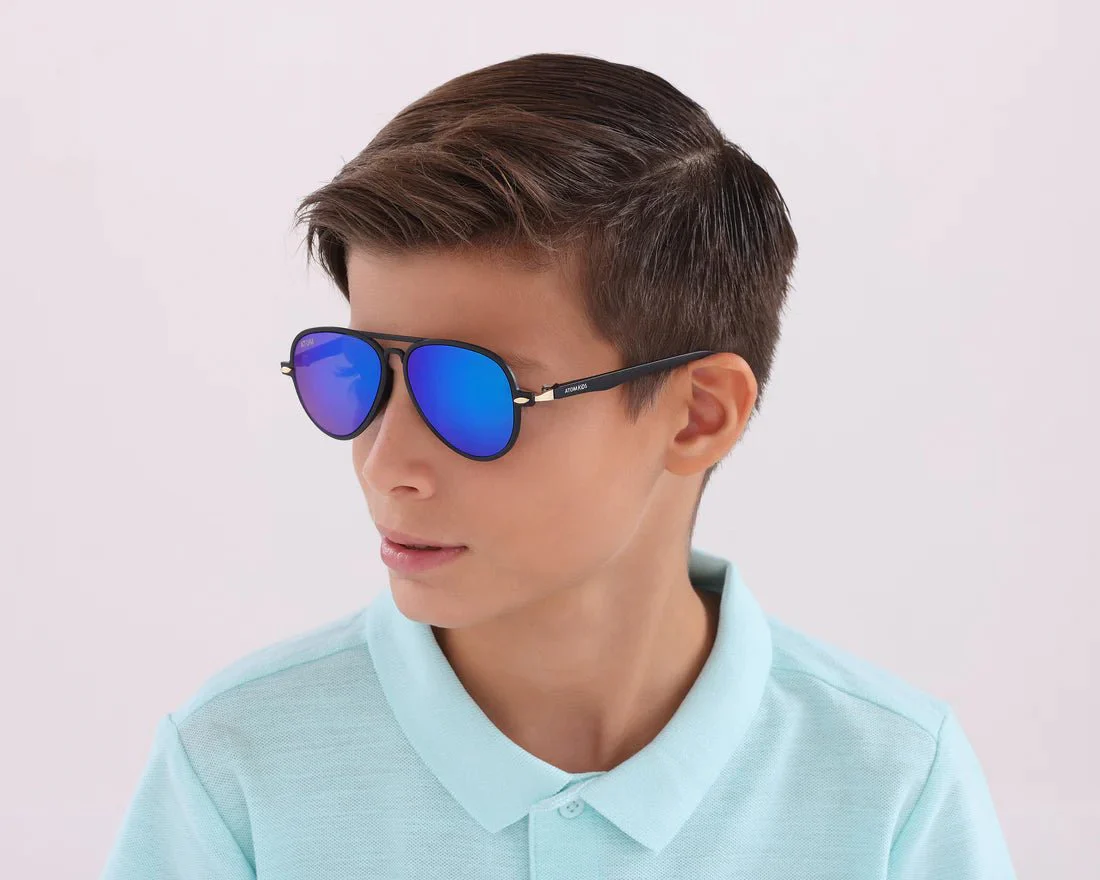 Atom Kid Sunglasses Black/Green AK3-2 - Image 8