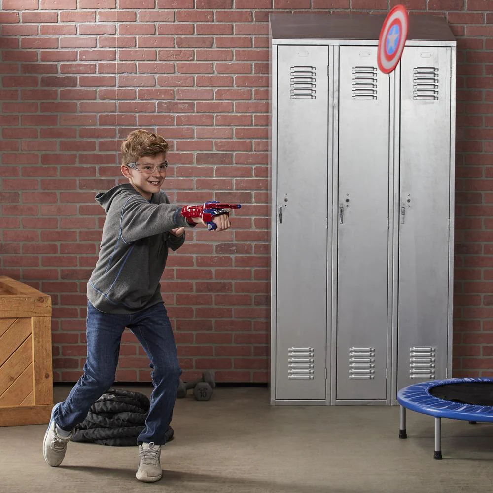 Avengers NERF Power Moves Marvel Captain America Shield Sling NERF Disc Launching Toy - Image 3