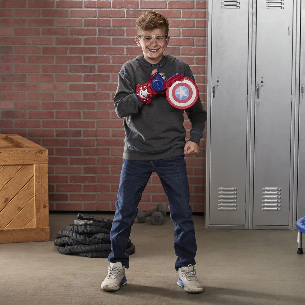 Avengers NERF Power Moves Marvel Captain America Shield Sling NERF Disc Launching Toy - Image 7