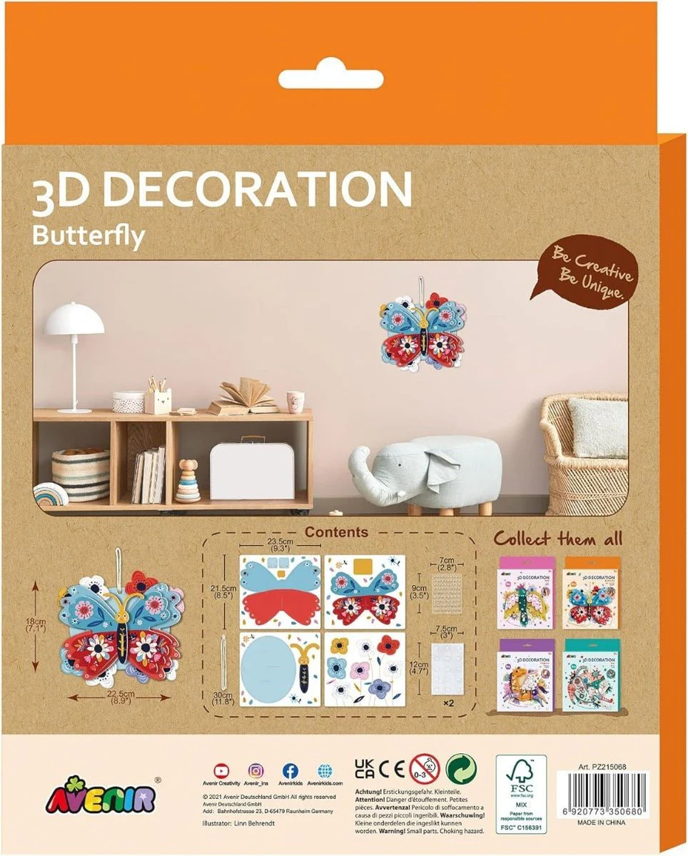 Avenir 3D Decoration Kit - Butterfly AVPZ215068 - Image 3