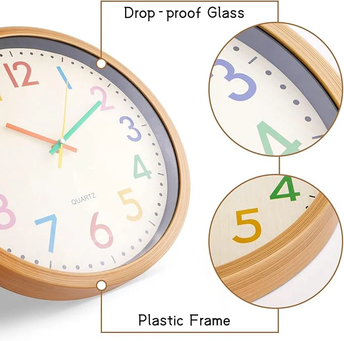 Azonee Kids Silent Wall Clock with Colorful Numbers - Image 3