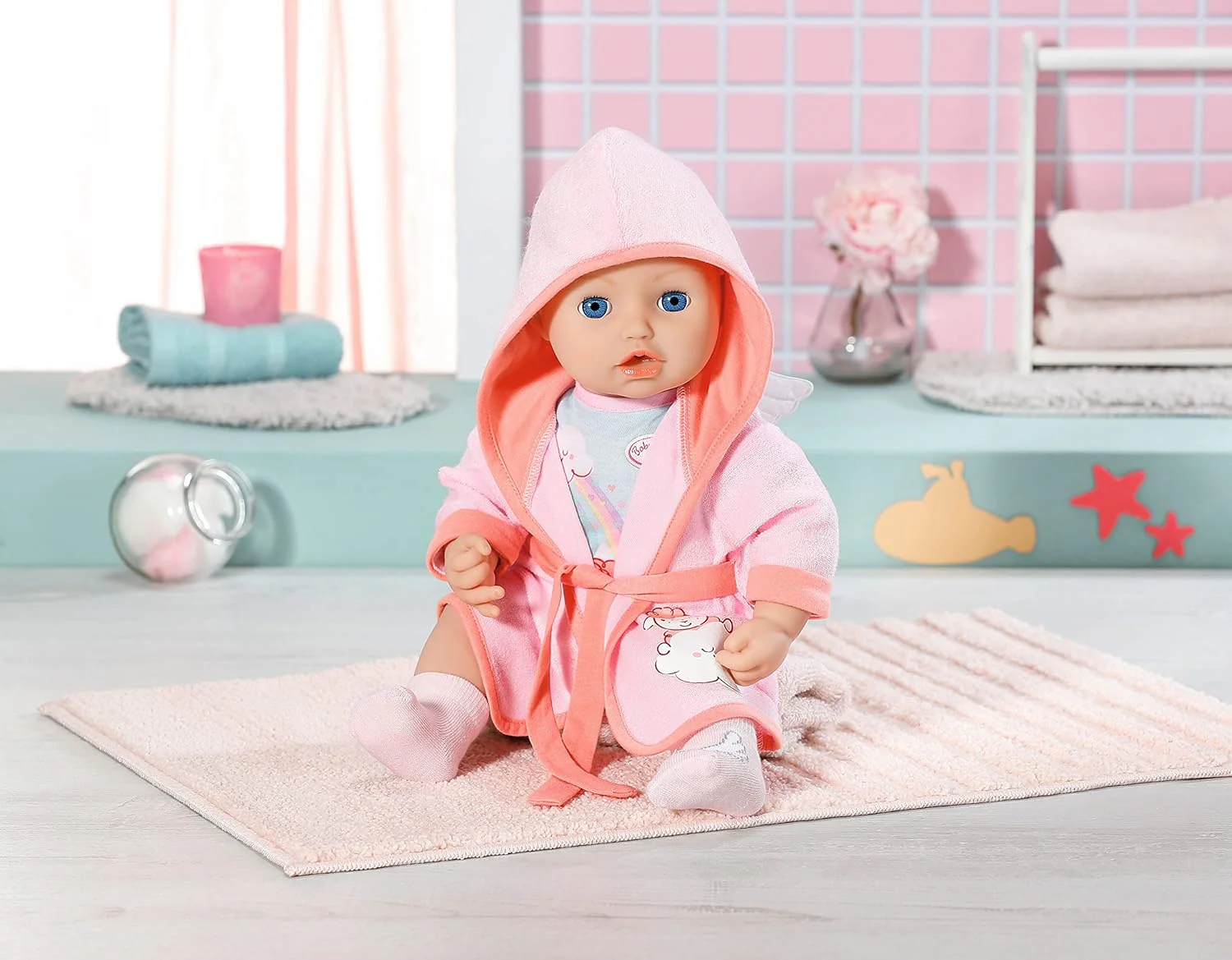 Baby Annabell Deluxe Bathtime Bath Robe Outfit Set 43cm ZPF-703281 - Image 4