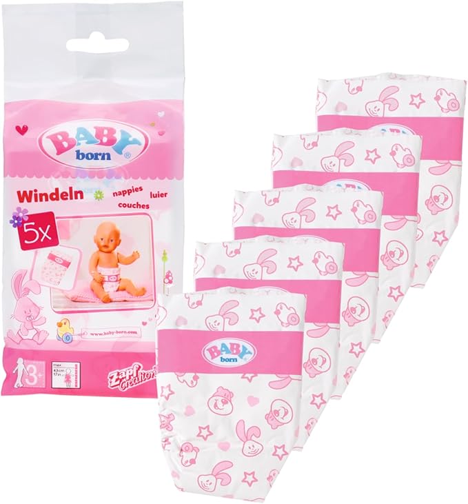 Baby Born Doll Nappies 5 pack 826508