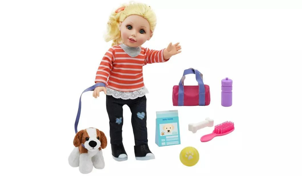 Baby Maziuna Style Girls Dog Walker 18inch BM8066