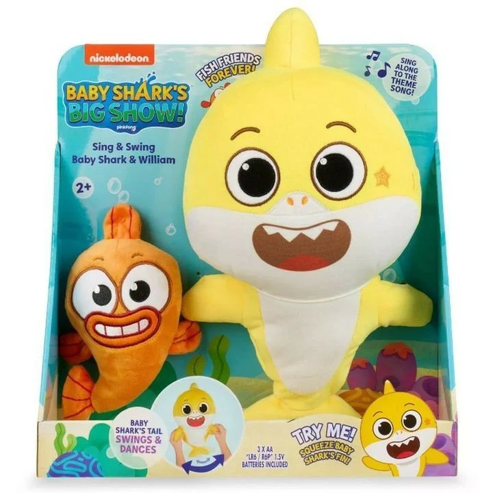 Baby Shark's Big Show Sing & Swing Baby Shark & William Plush 61337 - Image 2