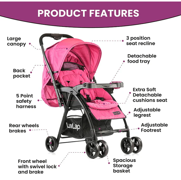 Baby Stroller Purple - Image 3