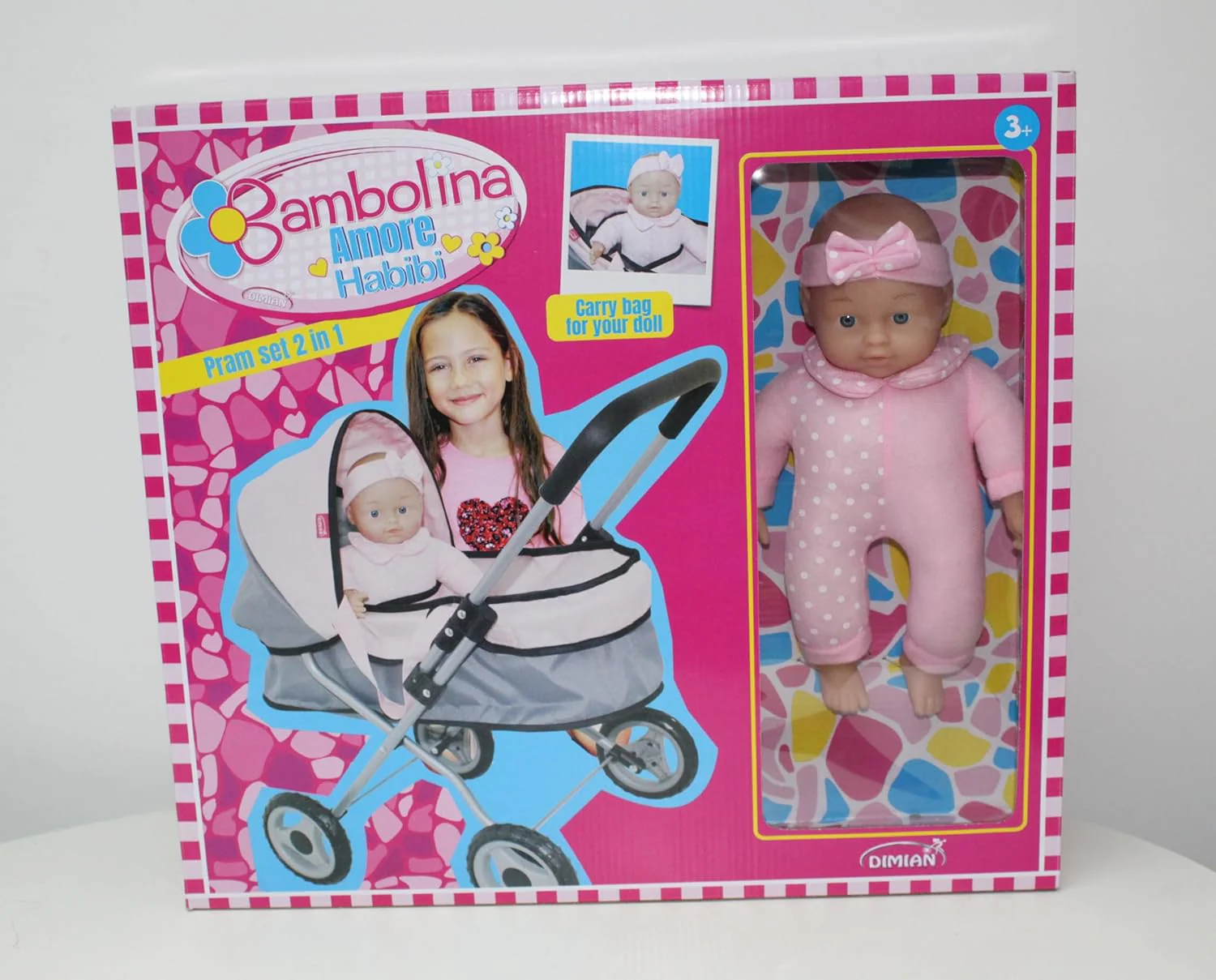 Bambolina Pram Set 2 In 1 With Doll BD2113SUP - Image 2