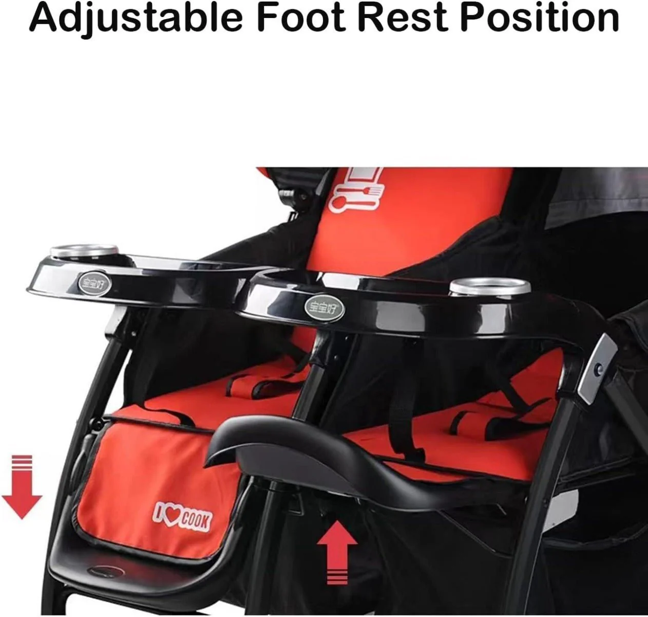 Baobaohao Twin Stroller Red 703A/S3938 - Image 3
