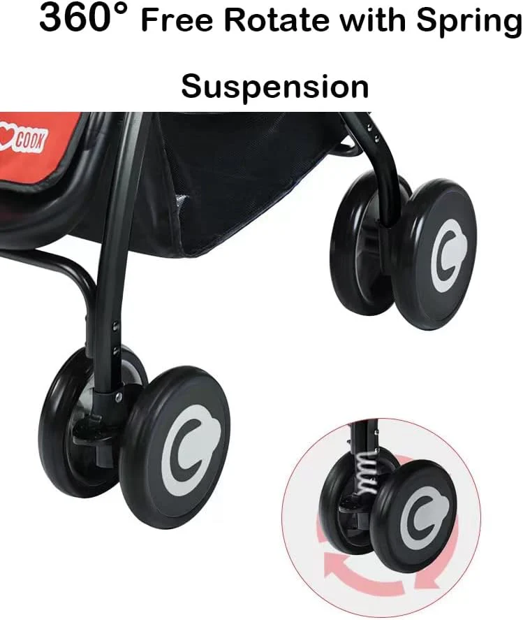 Baobaohao Twin Stroller Red 703A/S3938 - Image 4
