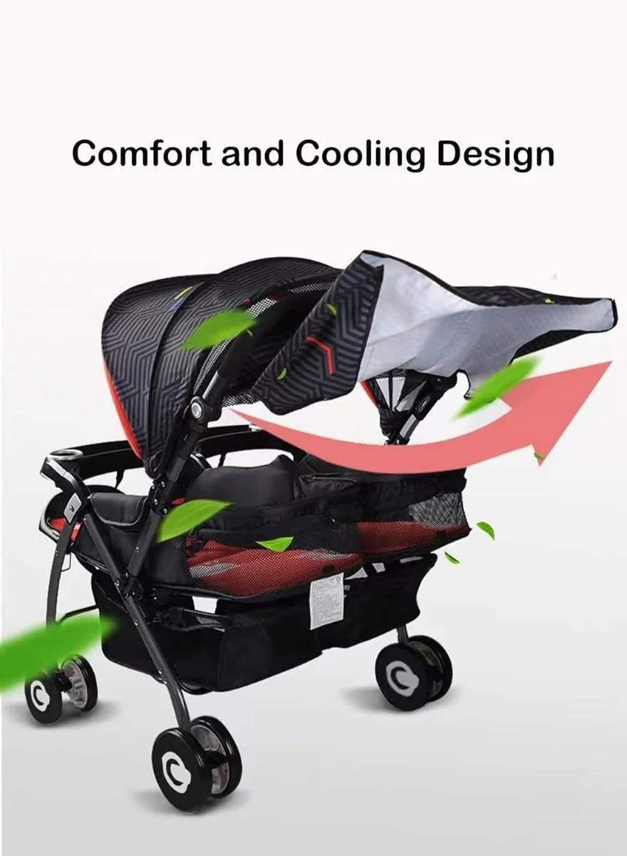 Baobaohao Twin Stroller Red 703A/S3938 - Image 7