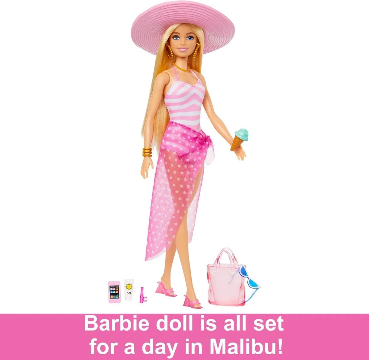 Barbie Beach Glam With Accessories HPL73 - Image 5