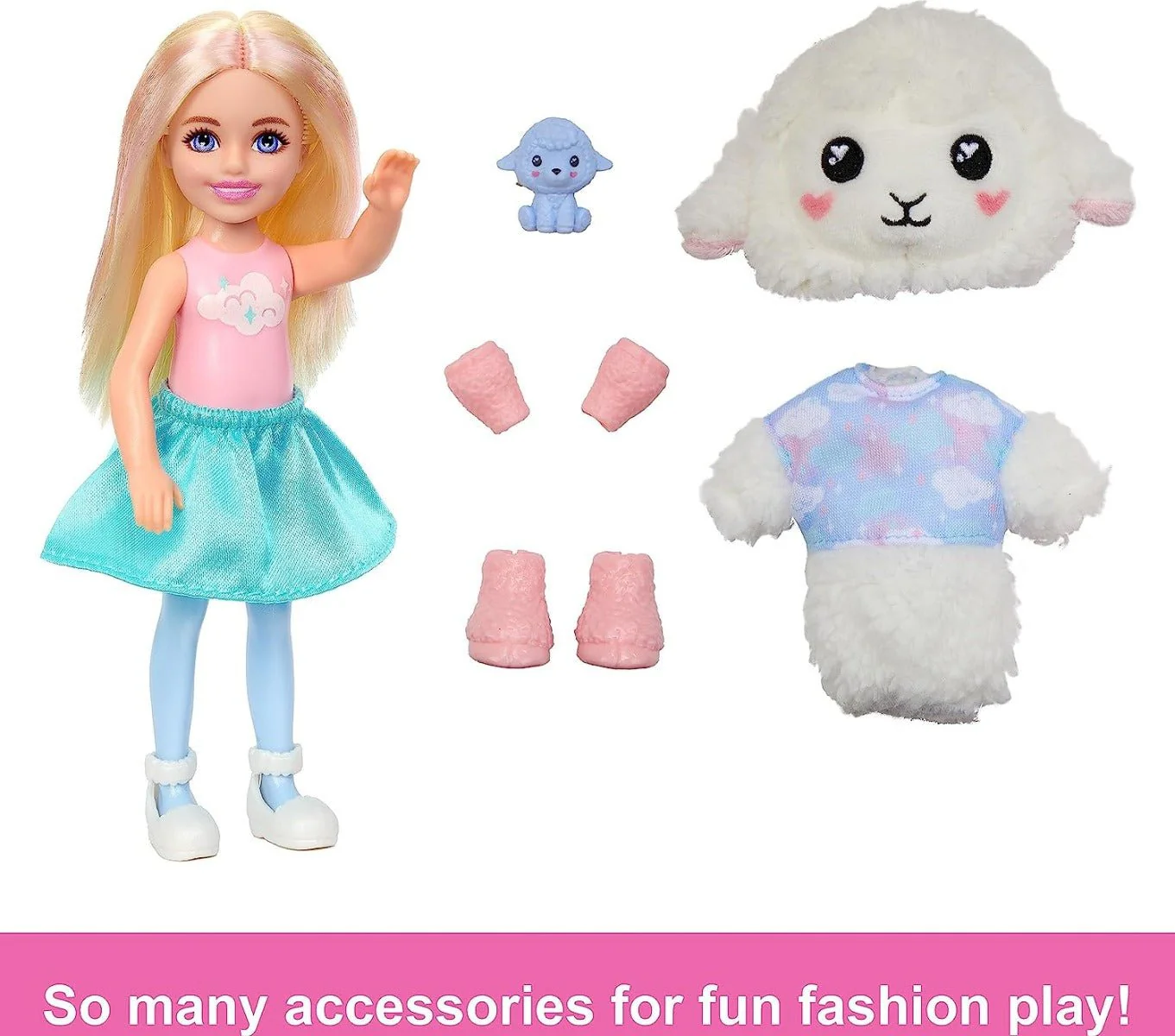 Barbie Chelsea Cutie Reveal Chelsea Cozy Cute Tees Series - Lamb HKR18 - Image 5