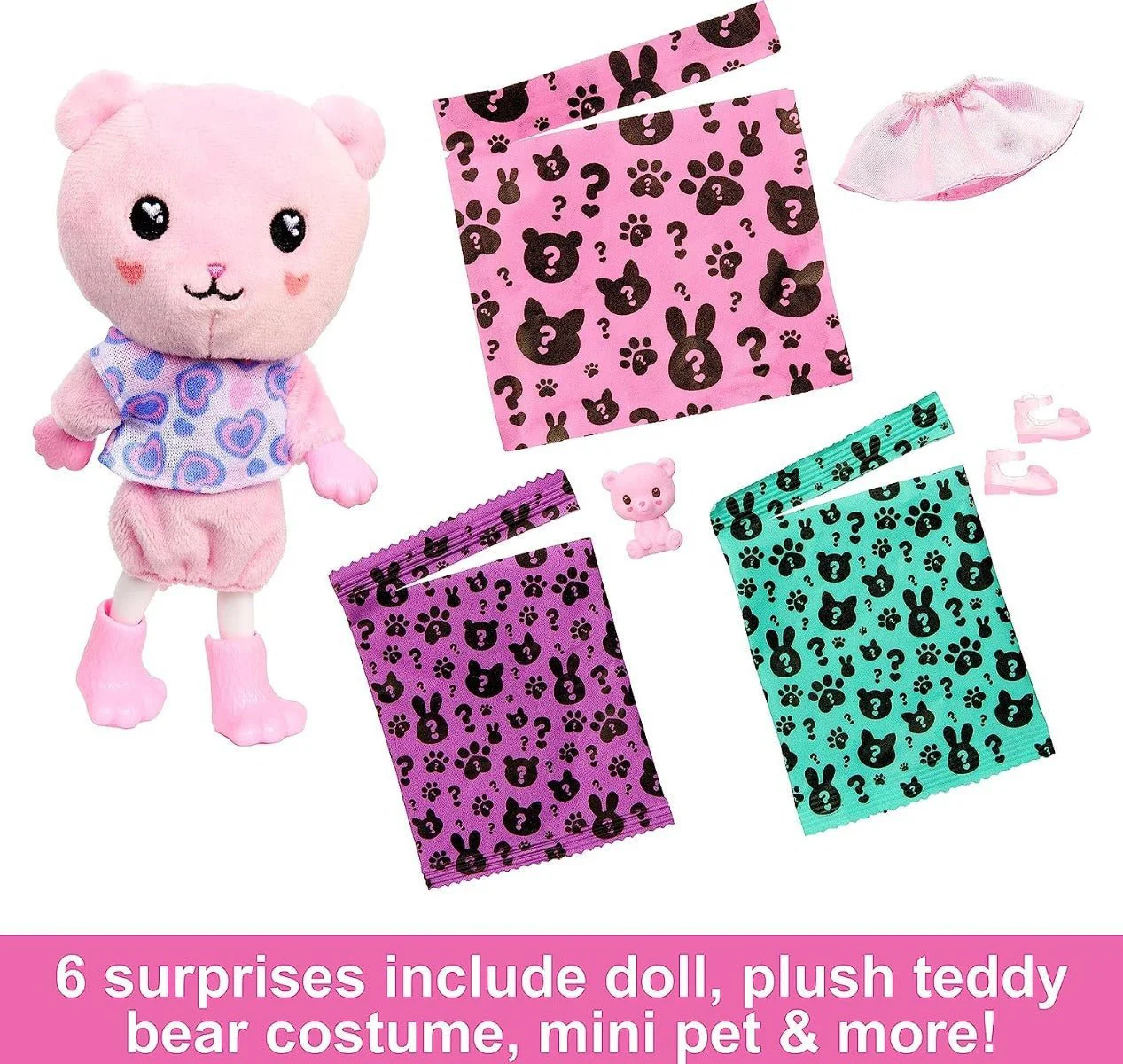 Barbie Chelsea Cutie Reveal Chelsea Cozy Cute Tees Series - Teddy HKR19 - Image 3