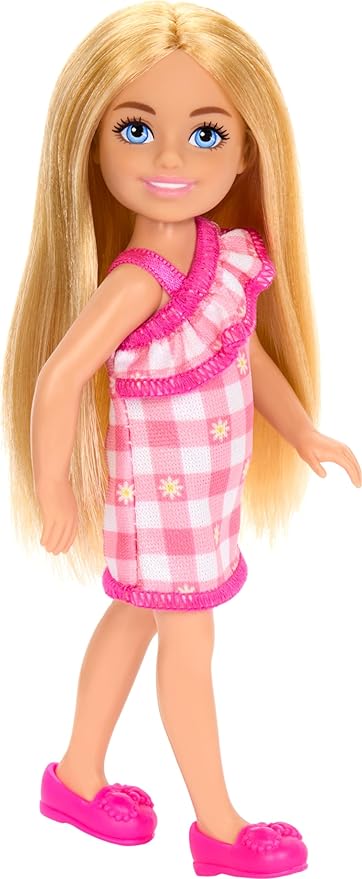 Barbie Club Chelsea Doll With Checkered Pink Dress DWJ33/HXM95 - Image 4