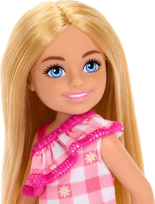 Barbie Club Chelsea Doll With Checkered Pink Dress DWJ33/HXM95 - Image 6