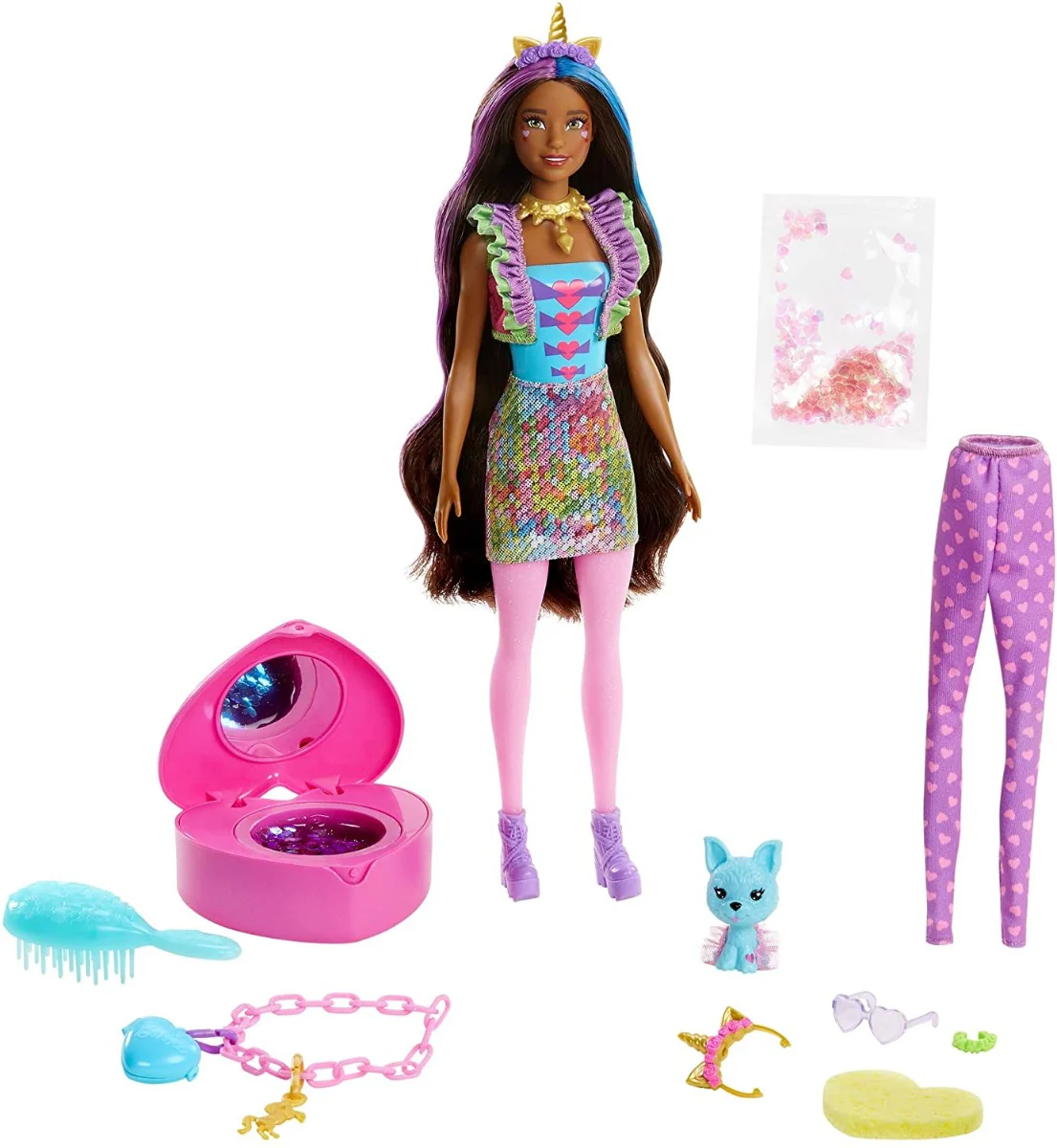 Barbie Color Reveal Peel Unicorn Fashion Reveal Doll GXV95 - Image 7