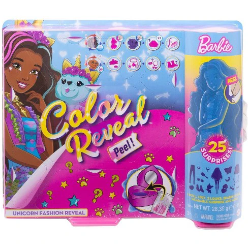Barbie Color Reveal Peel Unicorn Fashion Reveal Doll GXV95 - Image 8