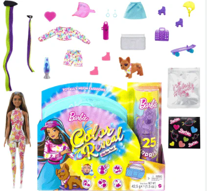 Barbie Color Reveal Tie Dye Peel Totally Neon Fashions Doll - Blue HCD25/HCD28