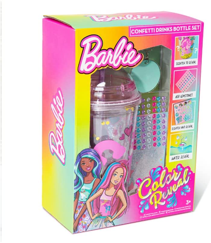 Barbie Colour Reveal Confetti Drinks Bottle Set