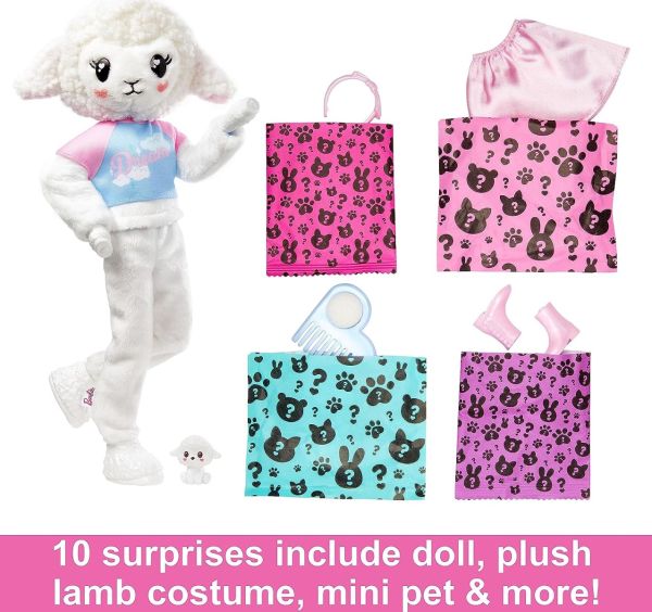 Barbie Cutie Reveal Barbie Cozy Cute Tees Series - Lamb HKR03 - Image 3