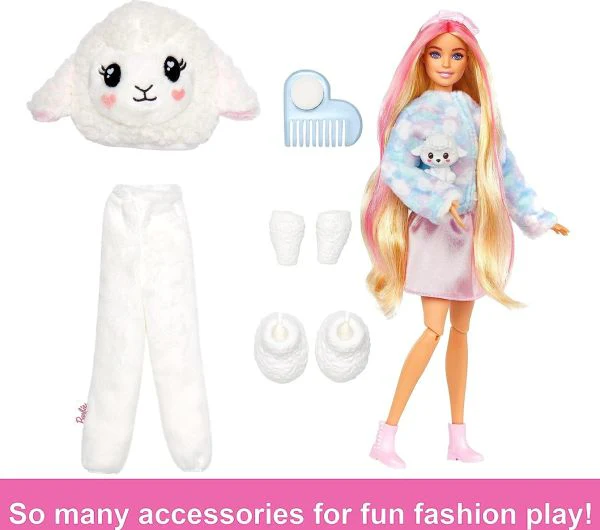 Barbie Cutie Reveal Barbie Cozy Cute Tees Series - Lamb HKR03 - Image 5