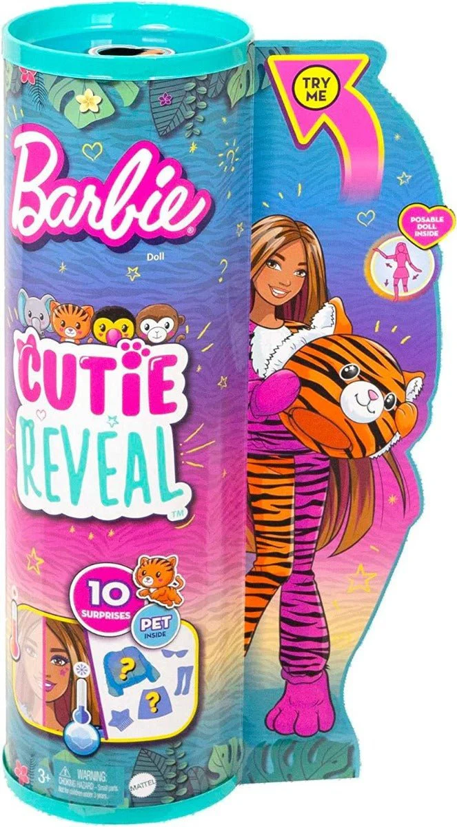 Barbie Cutie Reveal Jungle Series Tiger Doll HKP99 - Image 6