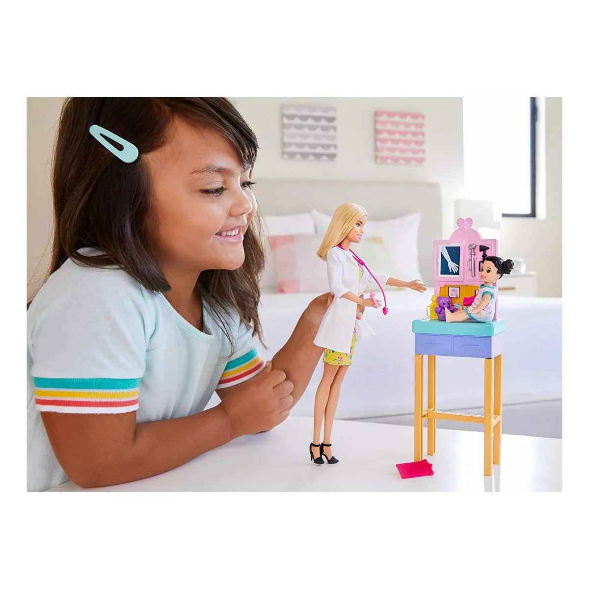 Barbie Doll Pediatrician Playset Doctor Toddler Patient - Image 4