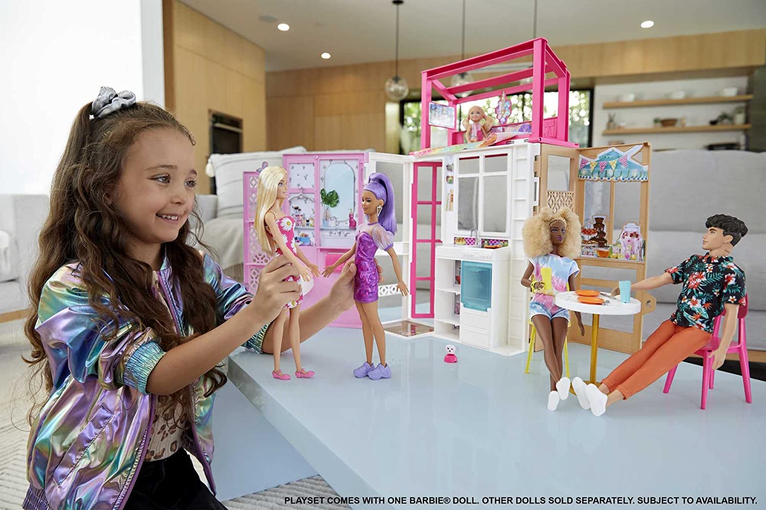 Barbie Dollhouse with Doll and Puppy HCD48 - Image 3