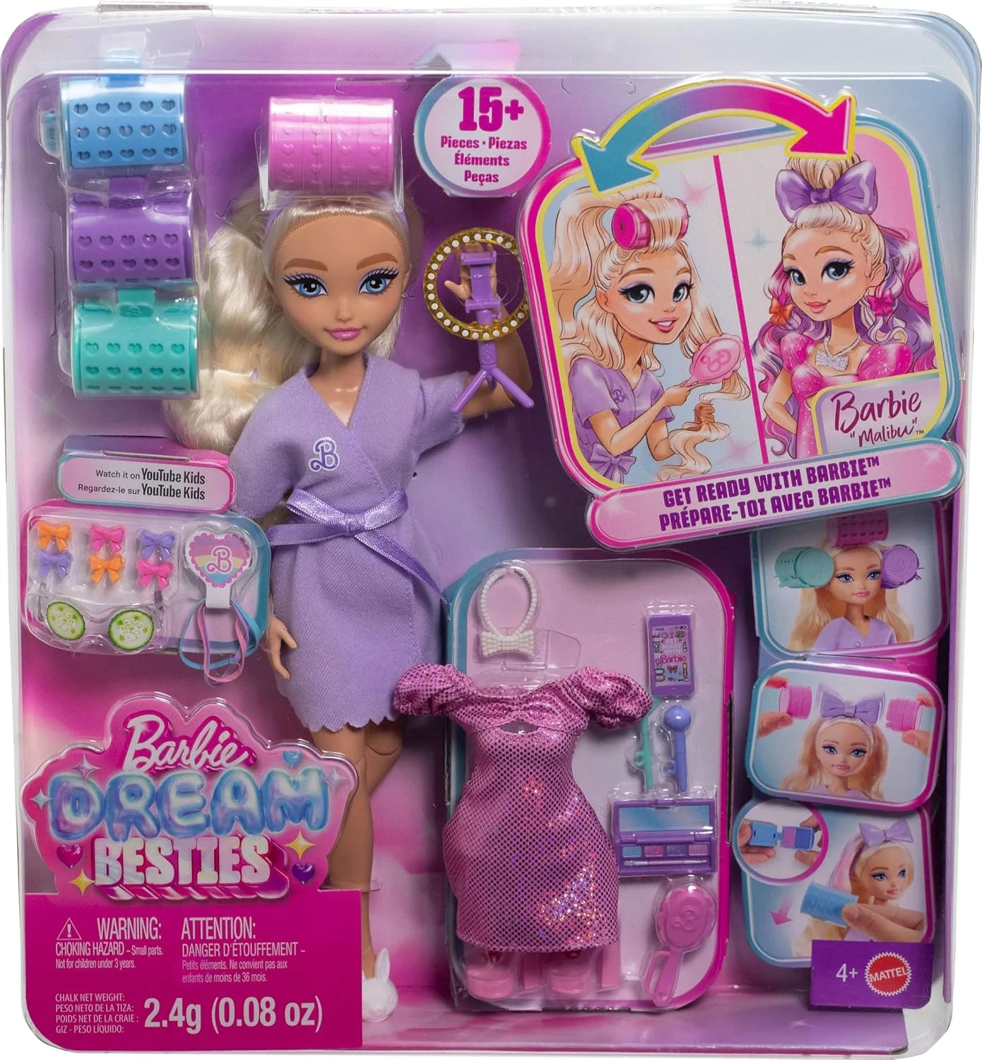 Barbie Dream Besties Get Ready With Me - Malibu Doll JGG38 - Image 5