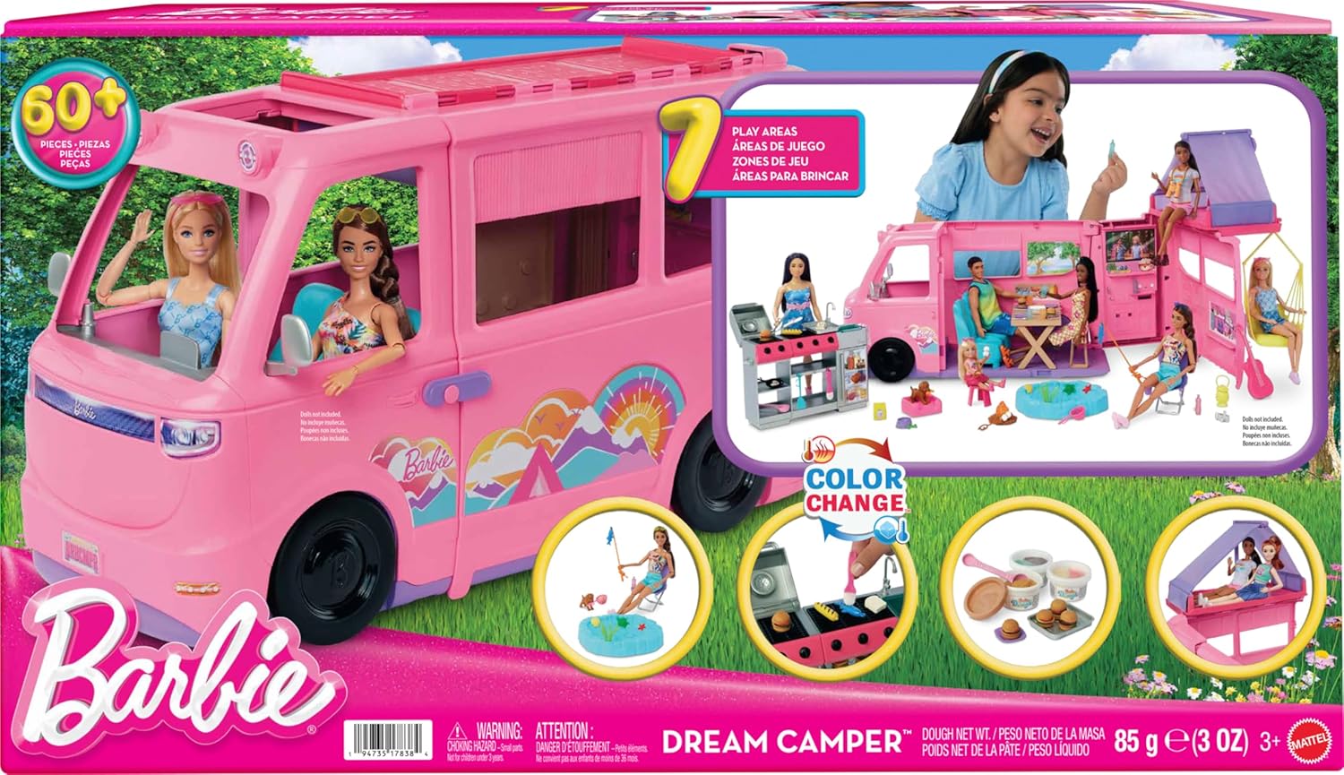 Barbie Dream Camper Playset HRJ78 – Roof Tent, BBQ, Swing & 60+ Accessories - Image 2