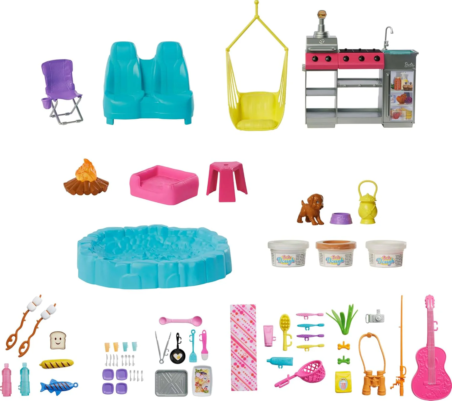 Barbie Dream Camper Playset HRJ78 – Roof Tent, BBQ, Swing & 60+ Accessories - Image 6