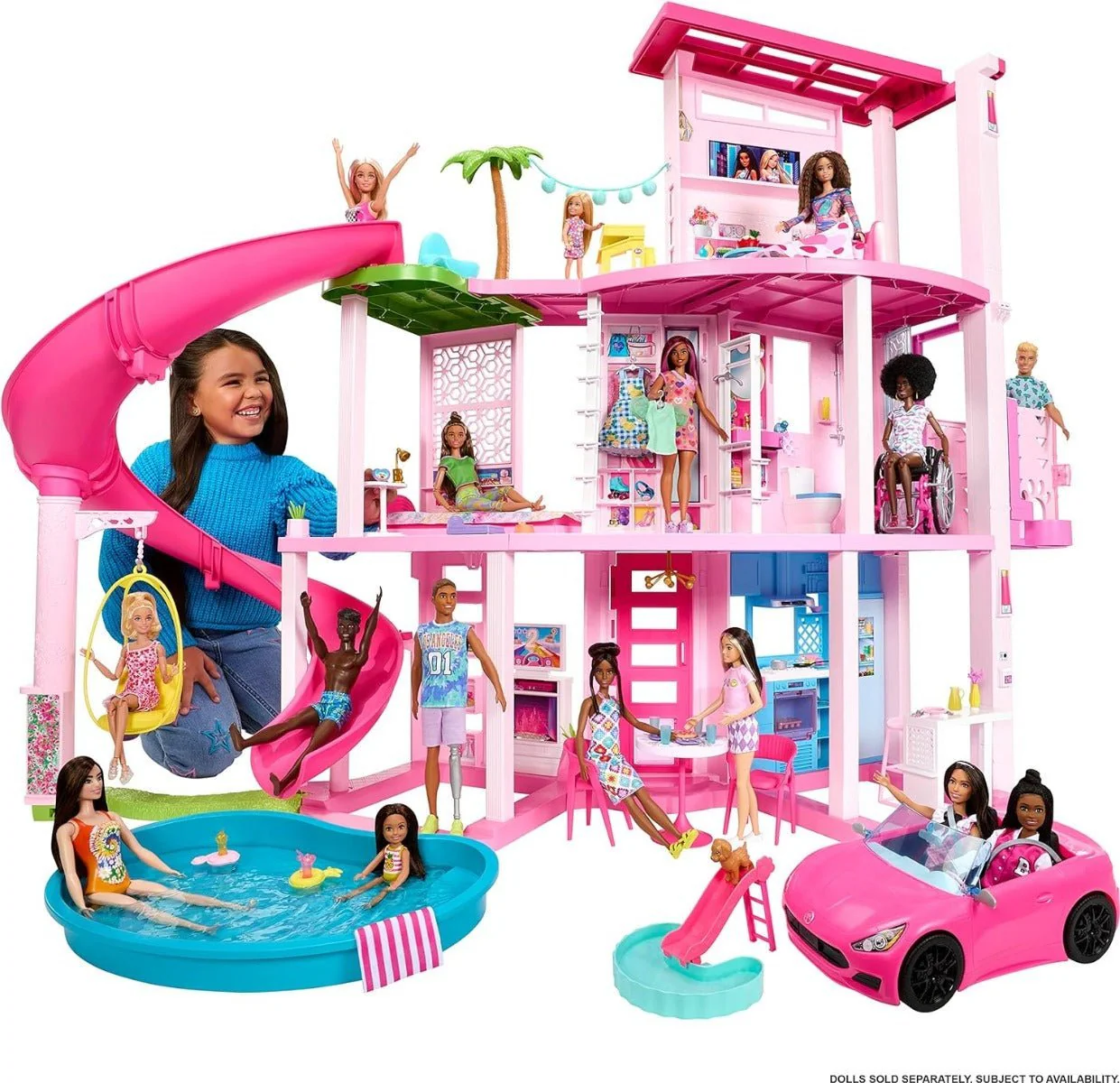 Barbie Dreamhouse Pool Party Doll House HMX10 - Image 2