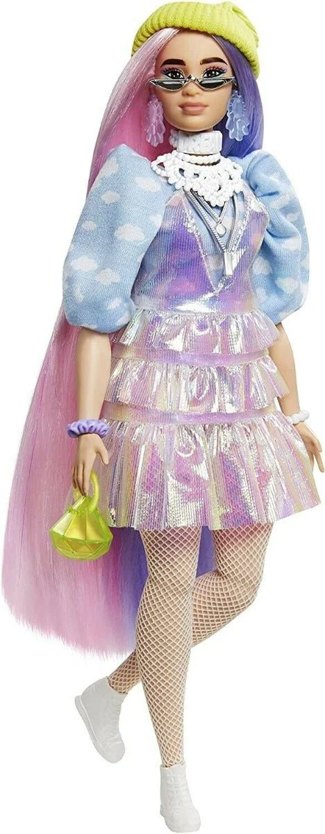 Barbie Extra Doll #2 in Shimmery Look with Pet Puppy GVR05 - Image 2