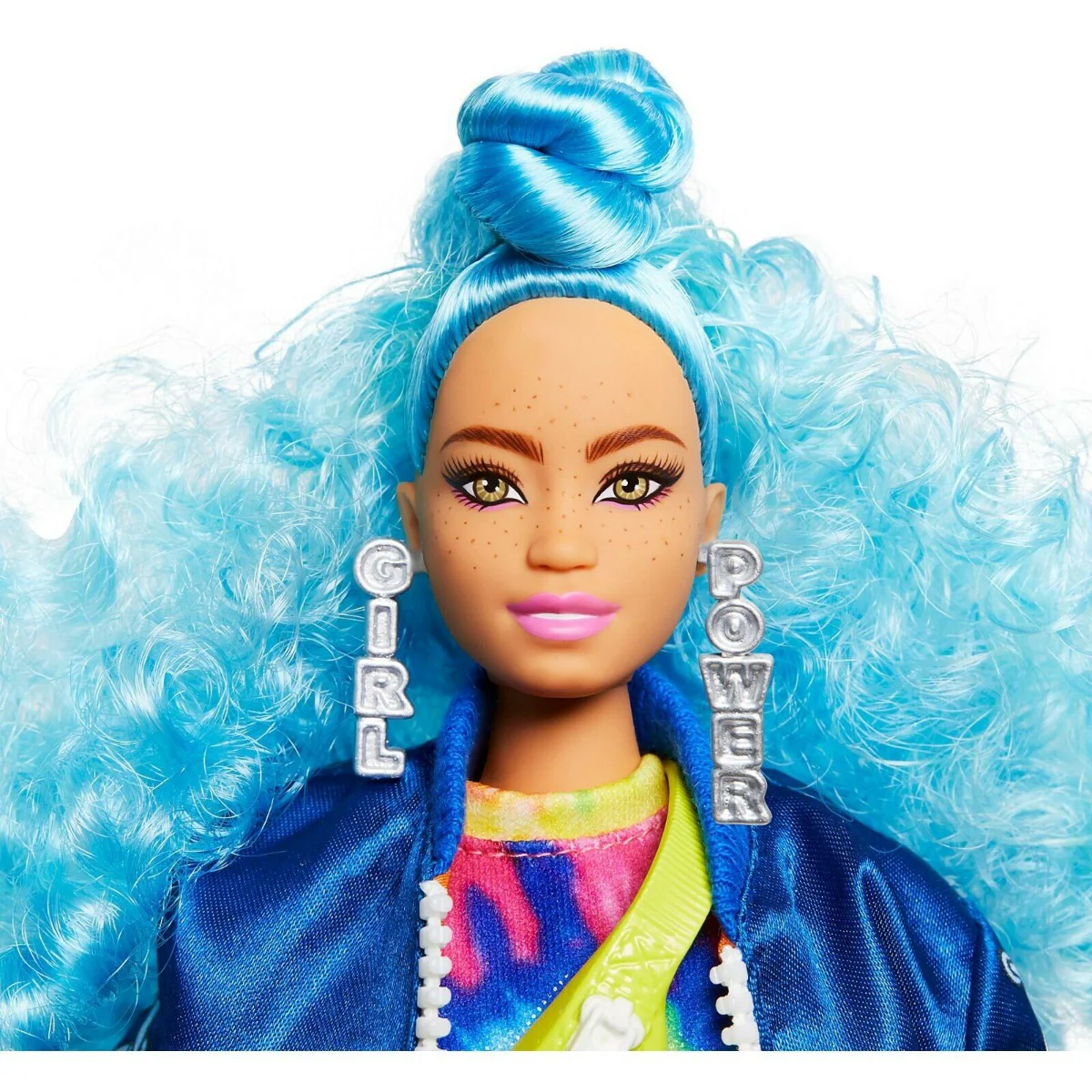 Barbie EXTRA Doll Blue Hair Bomber Jacket Skateboard GRN30 - Image 3