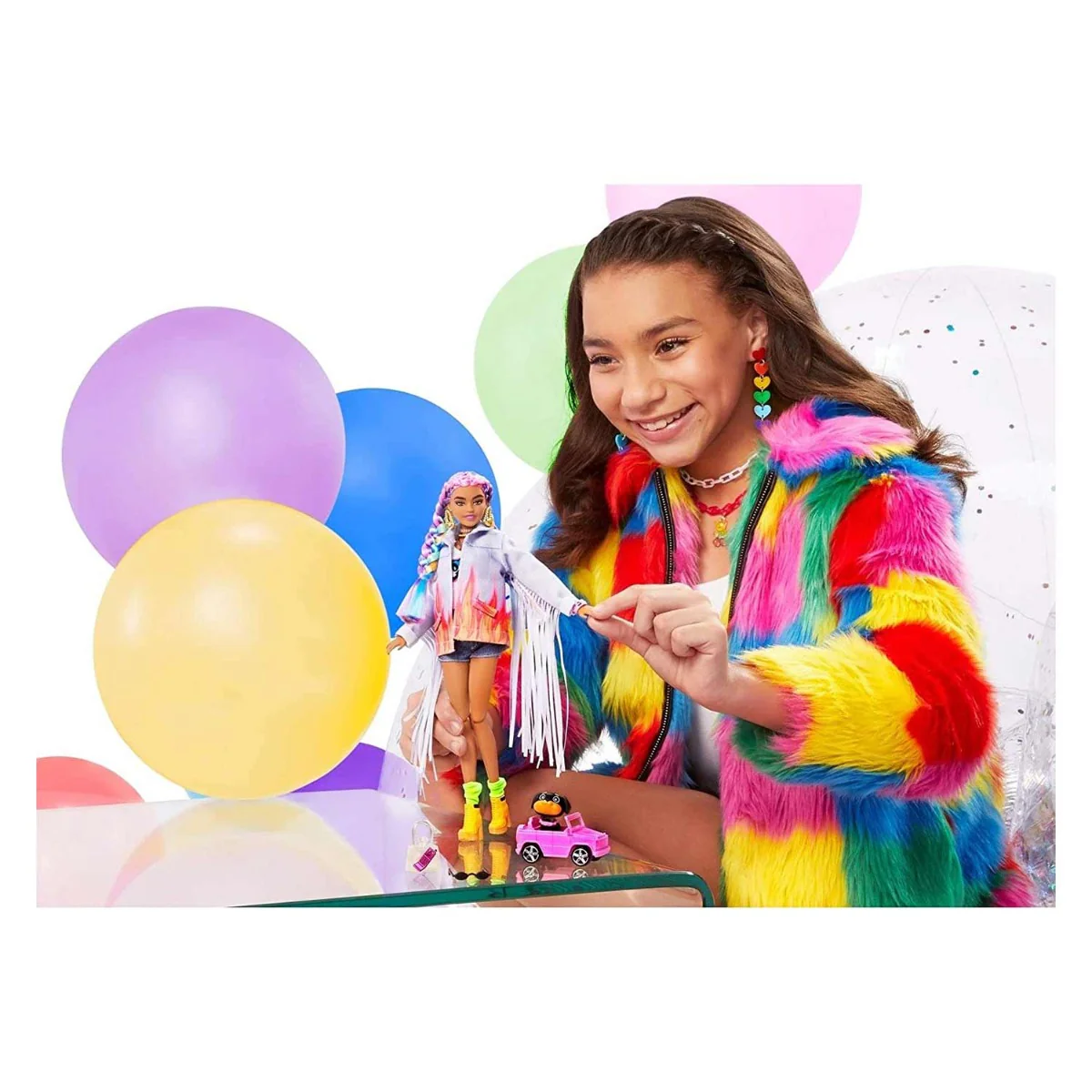 Barbie Extra Doll Rainbow Braids GRN29 - Image 3