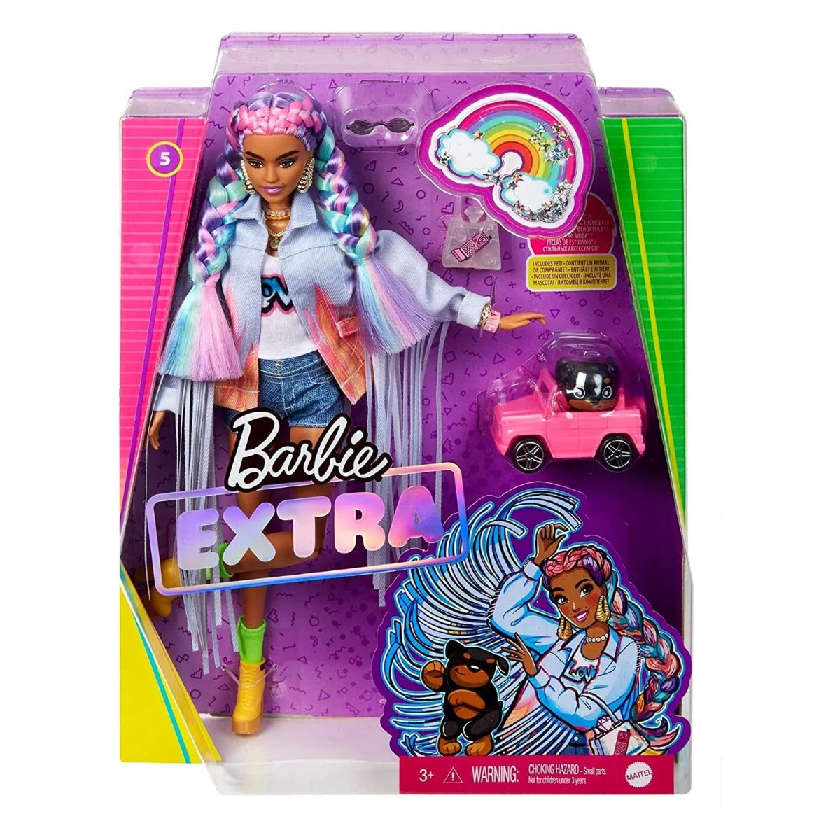 Barbie Extra Doll Rainbow Braids GRN29 - Image 4