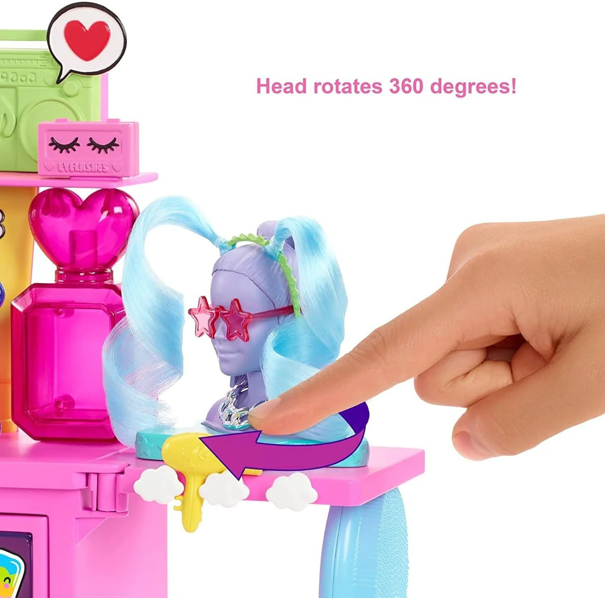Barbie Extra Doll & Vanity Playset with Exclusive Doll and Pet Puppy GYJ70