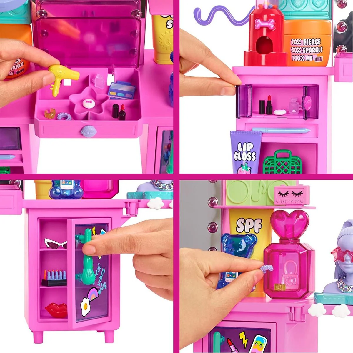 Barbie Extra Doll & Vanity Playset with Exclusive Doll and Pet Puppy GYJ70 - Image 4
